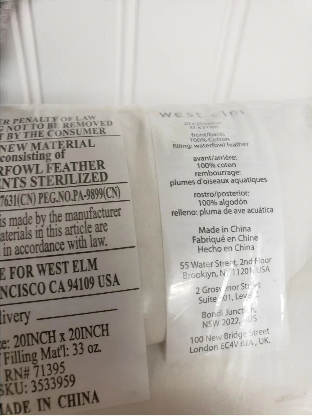 West Elm Chinchilla faux fur pillow and insert iron